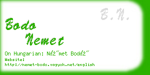 bodo nemet business card